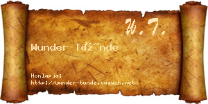 Wunder Tünde névjegykártya