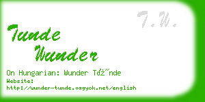 tunde wunder business card